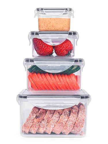 Frischhaltedosen mit Deckel, luftdicht, BPA-frei, 100 % auslaufsicher, Lebensmittelbehälter für die Aufbewahrung und Organisation, spülmaschinen- und mikrowellengeeignet, gefriergeeignet, quadratisch