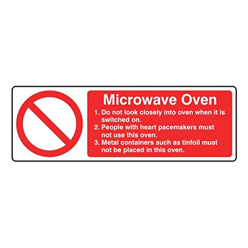 300mmx100mm Microwave Oven Catering Sign Rigid Plastic