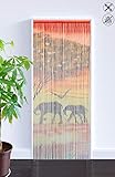 ✔ Farbenfroh & dekorativ abc HOME  Bambusvorhang Elefanten  65 Stränge  200 cm H