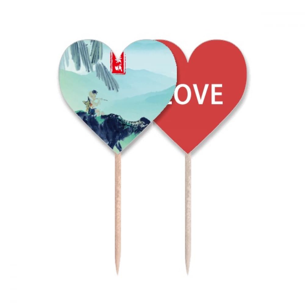 Cupcake Pick drapeau Love Heart pour offrir une décoration de table unique