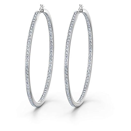 Swarovski Rare Hoop Pierced Earrings Silver One Size