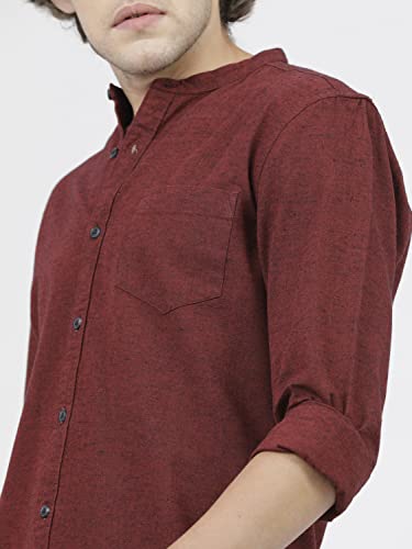 Image of KETCH Men Cotton Slim Fit Solid Full Sleeve Shirt