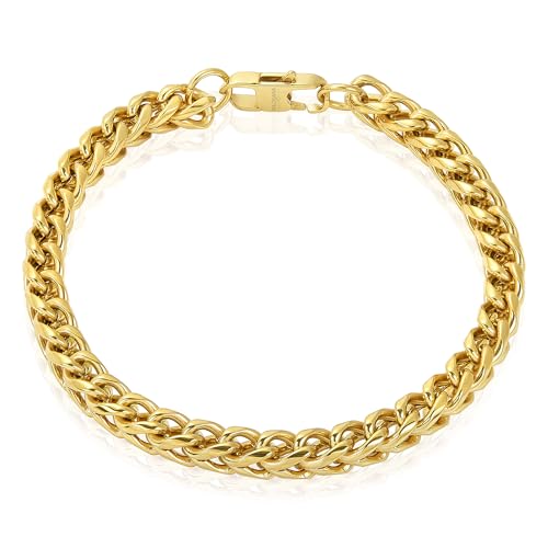 Invicta Bracelet for Men, Stainless Steel Franco Chain Thin Jewelry, 6mm, 8.5