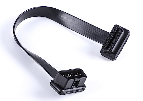 Image of YPP Low Profile OBD 2 OBD ii Male to Female Ribbon Extension Diagnostic Cable 16pins Connected Fully for Scan Tool Code Reader 1ft /30cm (Pack of 2)