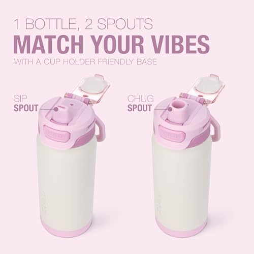 Image of ZULU Powerfill Pro 18oz Kids Stainless Steel Water Bottle with Quick Fill Lid, Triple Wall Vacuum Insulated, Leak Proof Locking Lid, Sip & Chug, Reusable, BPA Free, Dishwasher Safe, Ivory Blush