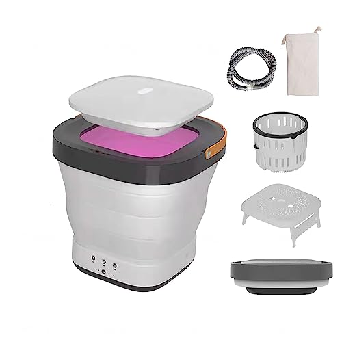 Portable Washer Machine and Dryer with 2 Modes Drying and UV, Mini Washer and Dryer Combo Portable High Power,Retractable Drain Pipe for Personal,Dormitory,Apartment,Pink