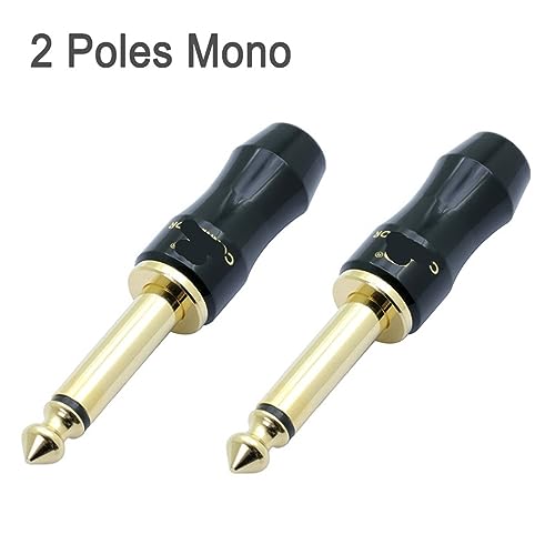 Conector macho mono 6.35mm para reparar cables de micrófonos sin interferencias 5