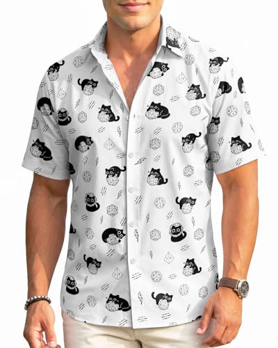 Image of 99TIMORO Fathers Funny Mens Hawaiian Shirt, Movie Button Down Short Sleeve Top, Father Day Summer Gifts