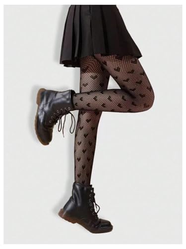 Image of RoseSeek Women's Floral Lace Fishnet Tights Kawaii Y2K See Through Stocking | Sheer Mesh, Lace Tights, Floral Lace Fishnet Tights, Thigh Highs, Leggings, Y2K Stockings