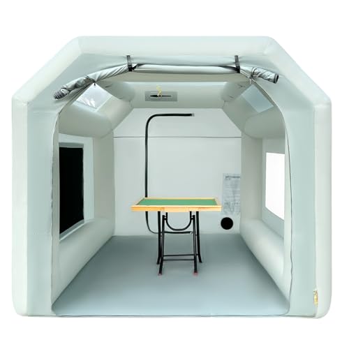 OZIS 10.8x8.2x7.2Ft Inflatable Paint Booth with Blower and Air Filter System Portable Paint Spray Booth for DIY Painting Car Truck Motorcycle Garage Furniture Parts Paint Renovation
