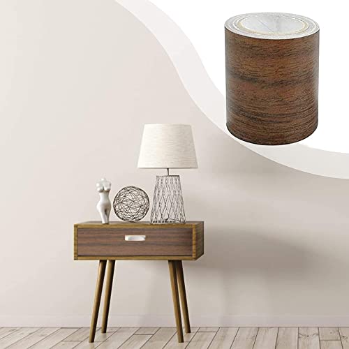 Miniatura 6 de 2 Rollos Cinta Adhesiva De Aspecto De Madera, Reparación De Vetas De Madera, Autoadhesiva, Para Zócalos Blandos, Laminados, Bordes De Puertas, Paredes De Papel Pintado, Marrón Oscuro, 8 Cm X 4,57 M