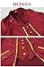 WISHU Mens Steampunk Medieval Tuxedo Jacket, Gothic Victorian Renaissance Tailcoat Pirate Vampire Halloween Costumes Vintage Gold-rimmed High Collar Frock Coat (Red, Medium)