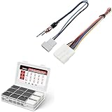 RED WOLF Stereo Wire Harness w/Antenna Adapter for Select 2007-2013 Nissan Subaru Infiniti Murano w/320 PCS Heat Shrink Wrap 3:1 Ratio Adhesive Lined Insulation Waterproof Black & White