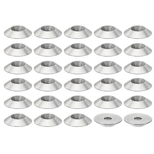 PATIKIL M4 Finish Countersunk Washer, 30pcs 16mm Dia. 3.2mm Tall Solid 304 Stainless Steel CNC Finish Cup Washer Screw Head Gasket for Industrial Construction