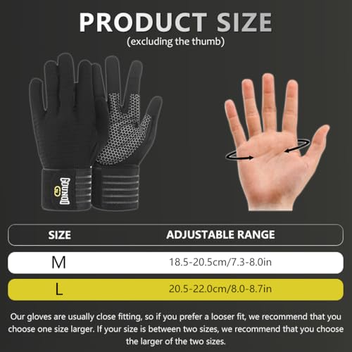 Image of Proberos Full Finger Workout Gloves with Wrist Support, Gym for Men and Women, Professional Weightlifting, Fitness Training Workout, L