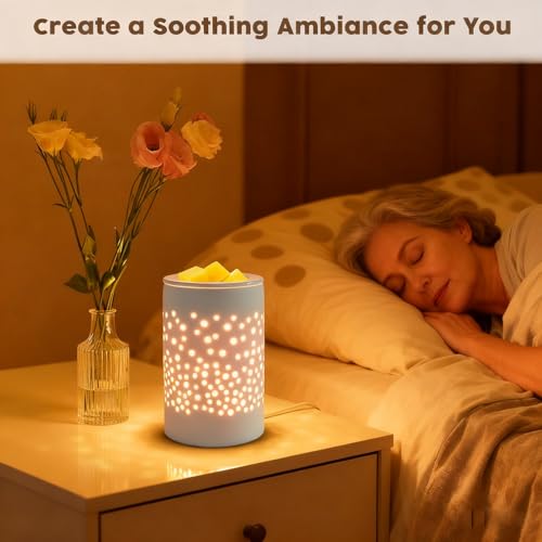 Bobolyn Ceramic Electric Wax Melt Warmer Candle Warmer Lamp Melt Wax Cube Melter Fragrance Warmer- Ideal Gift for Wedding, Spa and Aromatherapy