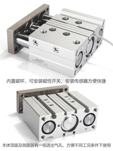 Cylindre à trois axes avec tige de guidage TCM6X10S pour mini automatisme et mini vérin pneumatique - 3