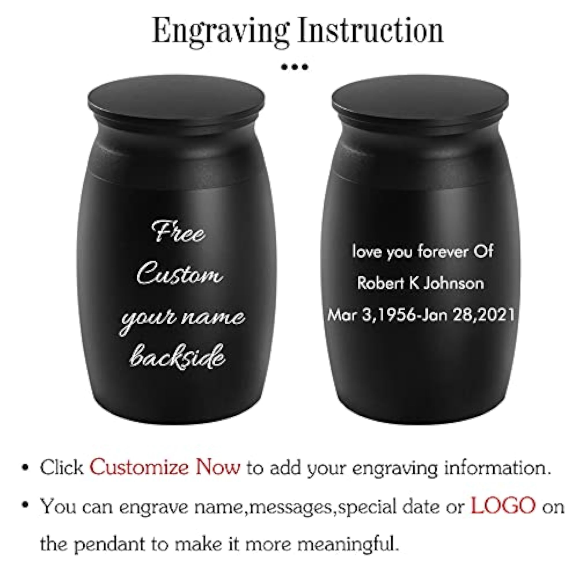 Personalized Keepsake Urn for Human Ashes, Handcrafted