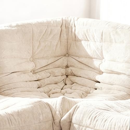 Image of Bean Bag Chair, Memory Foam Bean Bag Chairs for Adults, Fireside Corner Chair Lazy Floor Corner Sofa for Living Room, Bedroom, Dorm, Office(Beige)