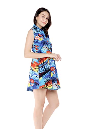 Image of Hawaii Hangover Family Matching Hawaiian Clothes, Sunset Blue | Family matching Hawaiian outfits, Sunset Blue, 100% cotton, machine washable, tropical floral print, luaus, cruises