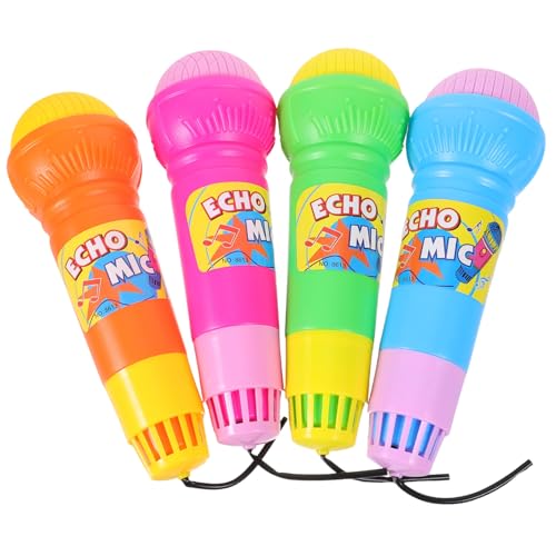 Hemobllo 4 pièces Microphones Jouets Écho Garçon Fille Microphone Plastique Sécurisé Accessoire de Jeu pour Fête et Spectacle