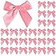 24 Stücke Selbstklebend Satinschleifen in Rosa - Perfekt für Taufe, Geburtstag, Hochzeit und Geschenkverpackungen - Satinband schleifen geschenkschleifen Deko für DIY Handwerk Karte Geschenkverpackung