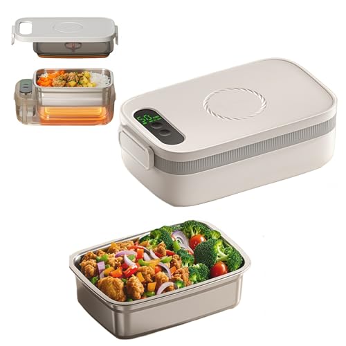 Qinaaiu 14000mAh �d�C�ٓ��� usb�[�d�� 1000ml��e�� �����s�v ���M�� 304�X�e�����X 7�i�K�莞�@�\ 4�i�K55���������M �f�W�^���\�� Type-C�[�d�Ή� �ۉ��ٓ��� �����`�{�b�N�X �E�������_ �g�ѕ֗� �E��/�I�t�B�X