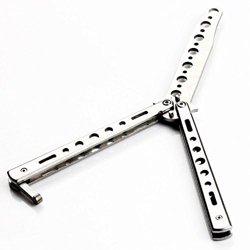 Icetek Sports Metal Practice Bali Song Butterfly Trainer Knife, Silver