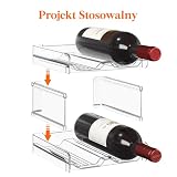 Lifewit Plastikowy Stojak na Wino do Układania w Stosy - do Lodówki, Szafki, Blatu - Uchwyt na Butelki Wina i Wody - Organizer Mieszczący 8 Butelek