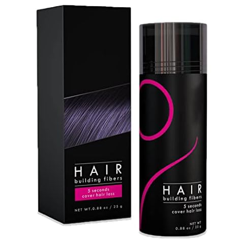 Hair Building Fibers 25g,HairLoss Fibers, Undetectable,Hair Building Fibers for Thinning Hair (Black) Cover