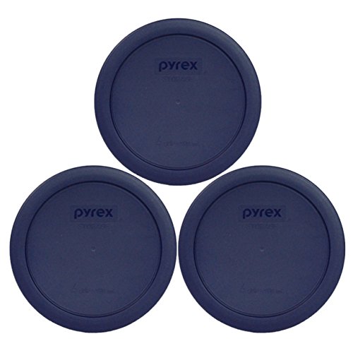 Pyrex 7201-PC 4-Cup Dark Blue Plastic Food Storage Lid, Made in USA - 3 Pack