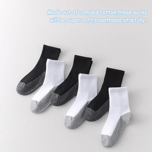 Image of EPEIUS Kids Crew Socks Seamless Cotton Dress Socks for Boys Girls 1-15Y