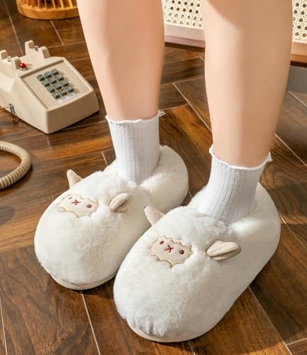 Niction Slippers for Women Comfortable Warm House Slippers with Anti-Skid Rubber Sole Cute Animal Slip on Shoes for Indoor and Outdoor4