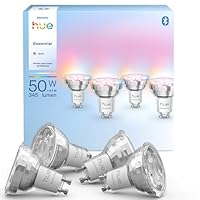 Philips Hue Essential Smart LED GU10 Spotlight, Luce Bianca e Colorata, 4.7 W, 2200 K–6500 K, 345...