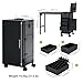 Rolling Portable Manicure Table with 3 Drawers, Lockable Makeup Train Case with Mirror & Nail Polish Organizer, Foldable Nail Desk with Wheels & Handle for Mobile Nail Techs & Salon Use, Black