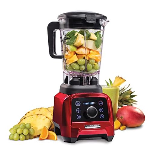 Hamilton Beach Professional Professional Blender Licuadoras multifunción, 1400 W, 1.8 litros, Titanio, 7 Velocidades, Rojo