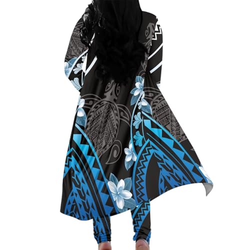 Couple Matching Clothing 2 Piece Pant Set Women Samoa Polynesian Tribal Tattoo Outfits Long Sleeves Open Front3