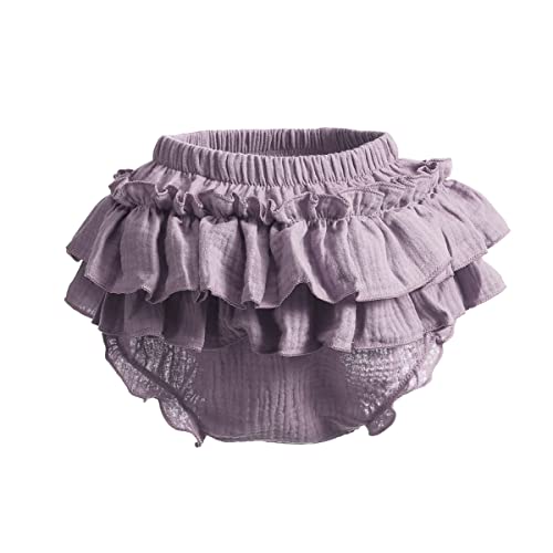 Newborn Infant Baby Girl Cotton Bloomers and Bows Toddlers Ruffle Shorts Diaper Covers Headband Set2