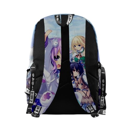ISaikoy Anime Hyperdimension Neptunia Backpack Daypack Laptop Bag 3D Printing School Bag Bookbag 12