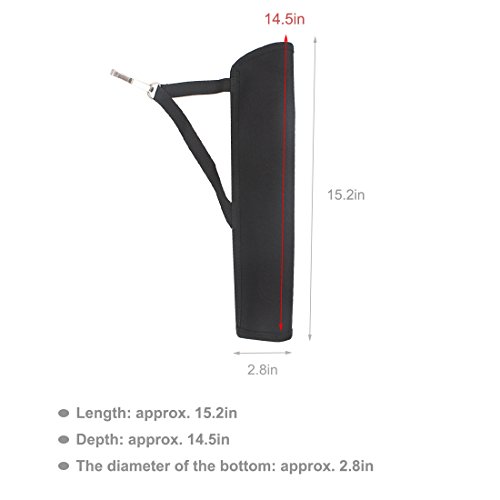 Kratarc Archery Crossbow Bolts Arrow Tube Hip Quiver Waist Hanged Bag For 18" 20" 22" Arrows (Black- 14.5"(Depth)) #TOP1