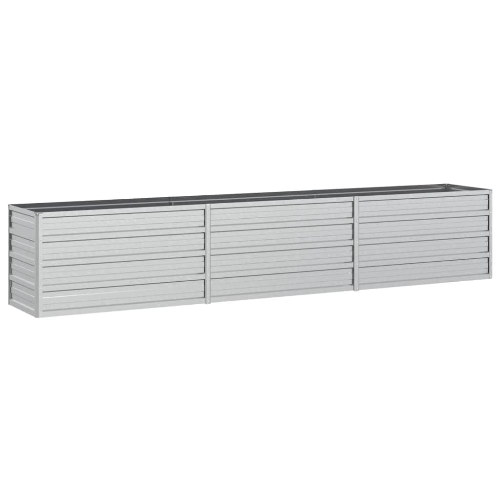 Vidaxl Garden Raised Bed 240X40x45 Cm Galvanized Steel Flower Box Pot Silver