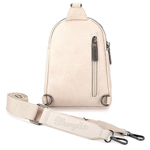 Image of Wrangler Small Sling Bag for Women, Leather Crossbody Bags Cross Body Purse Fanny Packs with Adjustable Strap for Gift