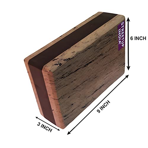 Image of Streetup India Yoga Wheel With Blocks and Strap for Men and Woman| With High Density Strong Foam Sweat Resistant & Eco-Friendly Brown