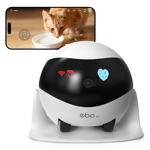 Enabot Móvil Cámara de Vigilancia WiFi Interior inalámbrica,1080P FHD Cámaras de Vigilancia,Visión Nocturna,Audio Bidireccional,Detección de Movimiento,Control Remoto,óptima para Bebé/Mascota/Anciano