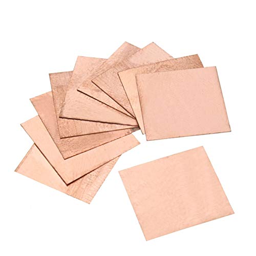 Cobre Shim Disipador de Calor Almohadilla térmica, Hojas de disipador Calor Cobre for computadora portátil 15x15 mm 0,1-1 Espesor 50 Piezas