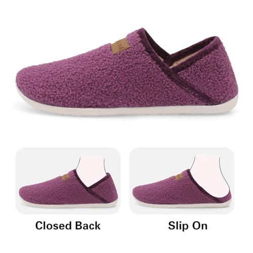 Image of Spesoul Fuzzy House Slippers for Women Men Indoor Closed Back Lightweight Cozy Faux Furry Lining Barefoot House Shoes Slipper Socks for Bedroom Home Office Yoga Outdoor Walking Shoes