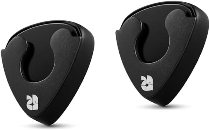 ROTOPATA 2 Pack Spring Loaded Guitar Pick Holder for Acoustic Electric Bass
