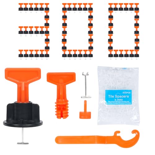 300pcs Tile Leveler Spacers and 1500PCS 3mm Tile Spacer, Reusable