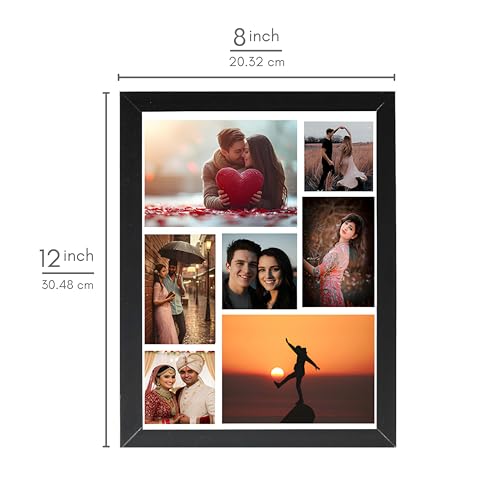 Image of Personalized Photo Frame 8x12 Inch | Custom Collage Photo Frame Gift for Birthday, Anniversary, Couple, Friends | Acrylic Sheet with MDF Back | Wall Decor Memory Frame (D-8)