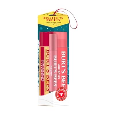 Burt s Bees - Burt s Bees para la mujer | Set de regalo para cuidado de labios con bálsamo labial de granada tinte de hibisco y brillo labial de peonía | Mistletoe Kiss